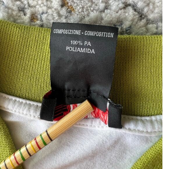 Authentic Versace Sport Alias S.p.a. quarter-zip polo shirt White/Green Medium - Picture 7 of 16